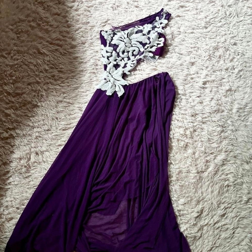 Tenth House Revolution Whimsical Lyrical Lace One Shoulder Dance Gown Girls M